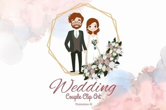 Adorable Wedding Couple Clip Art for Creative Projects