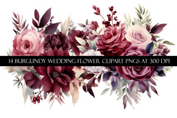 Burgundy Wedding Flower Clipart: A Designer's Toolkit