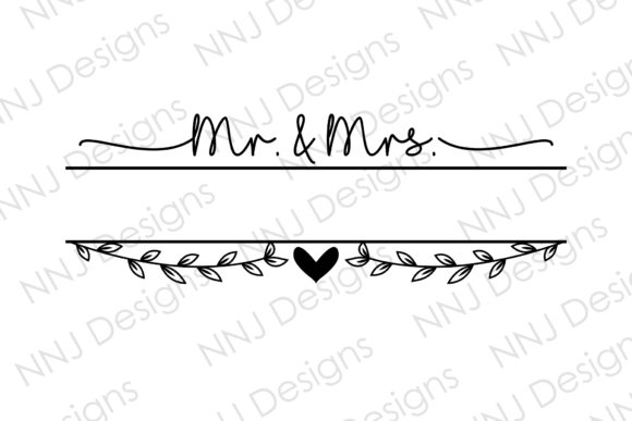 Elegant Mr and Mrs SVG Files for Wedding Decor