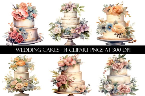 Elegant Wedding Cake Clipart for Your Design Projects