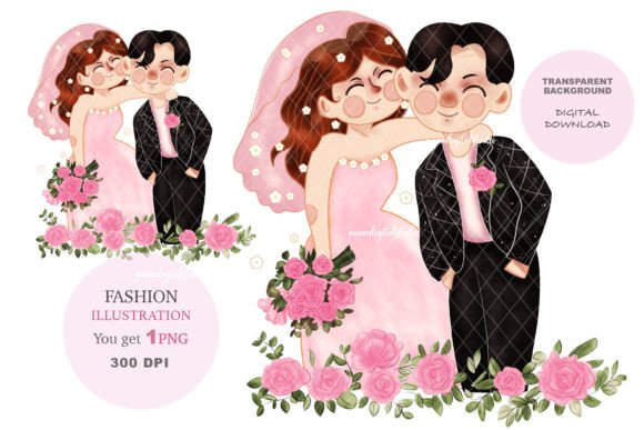 Elegant Wedding Clip Art & Fashion Illustrations for Your Projects