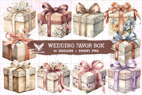 Elevate Your Designs with Watercolor Wedding Favor Box Sublimation