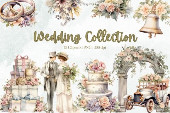 Elevate Your Wedding Branding with Watercolor Clipart