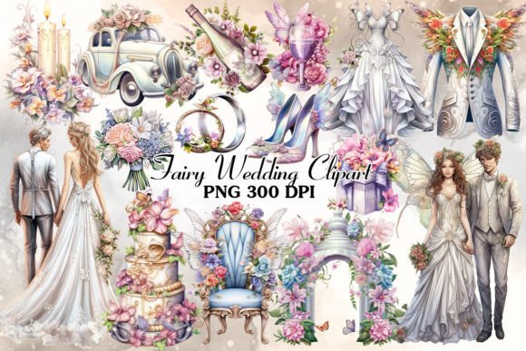 Enchanting Designs with the Fairy Wedding Sublimation Clipart Bundle