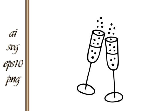 Sketch Wedding Toast Wine Glass Drink: A Designer's Take