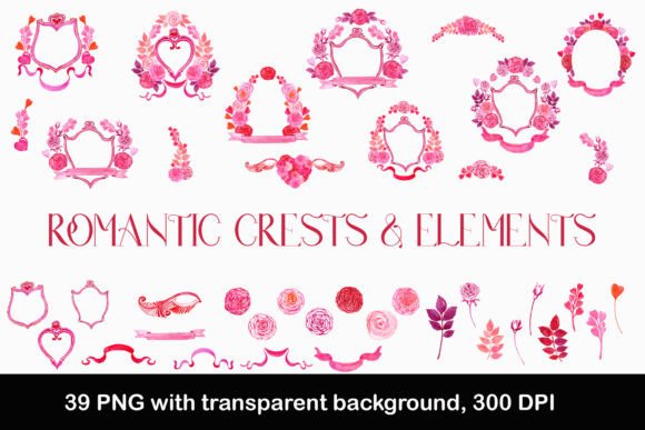 Timeless Romance: Using the Pink Romantic Crest Creator Wedding PNG