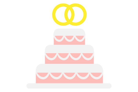 Wedding Cake Color Icon: A Couple Love Cel Design