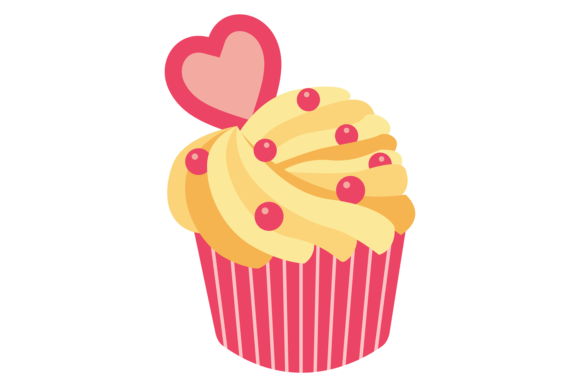 Wedding Cupcake with Sweet Heart: A Romantic Typeface