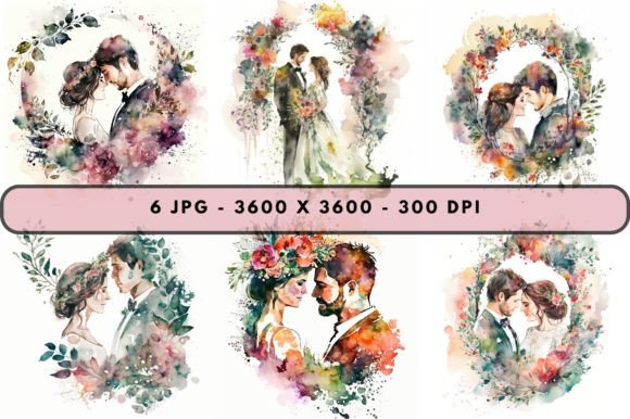 Wedding Love Couple Watercolor Bundle: Beyond the Font